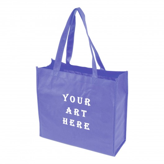 Navy Laminated Tote Bag 13" L x 4.5" W x 13" H